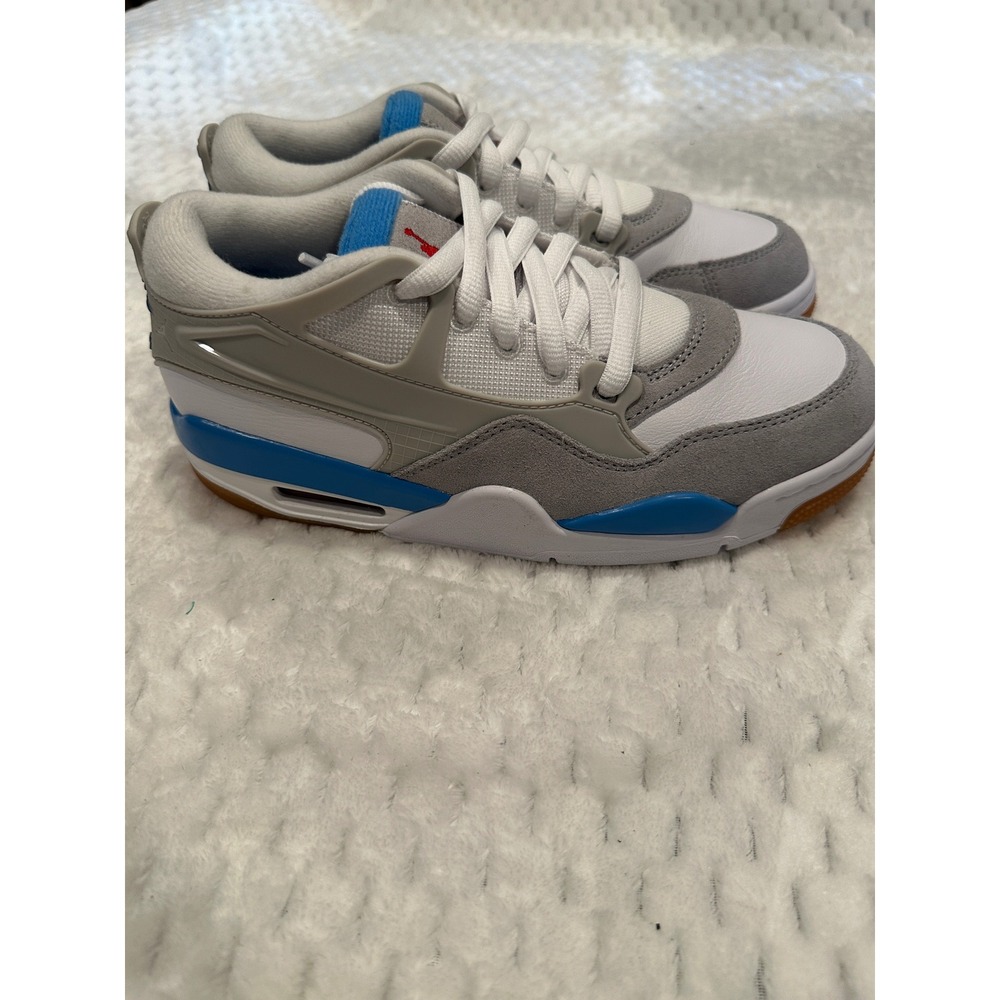 Air Jordan 4 RM GS White Neutral Grey University Blue FQ7938-104 Size 6Y - Picture 3 of 10